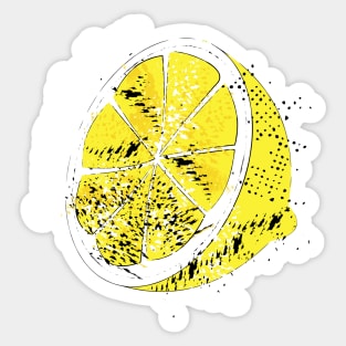 Squeeze the Day Yellow Lemon Pattern Sticker